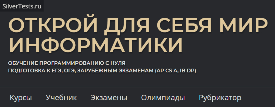 Сильвер тест информатика. SILVERTESTS тесты. Silver Tests гдз.